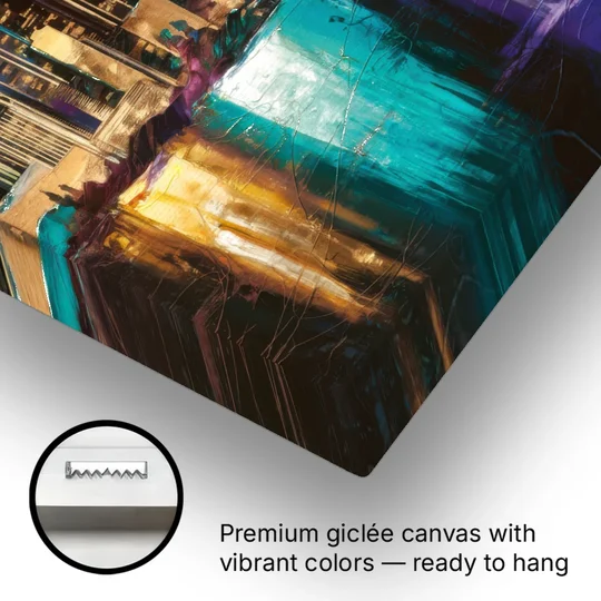 Dallas Iconic Skyline - Canvas Wall Art - Gallery Wrap Corner