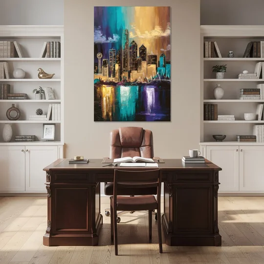 Dallas Iconic Skyline - Canvas Wall Art - Office - 40x60