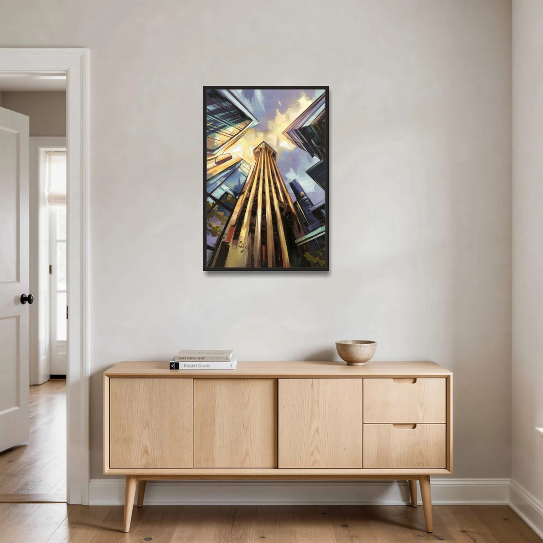 Dallas Modern Architecture - Black Framed Canvas Wall Art - Coffee Table - 24x36
