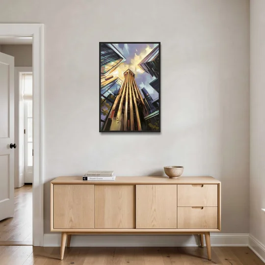 Dallas Modern Architecture - Black Framed Canvas Wall Art - Coffee Table - 24x36