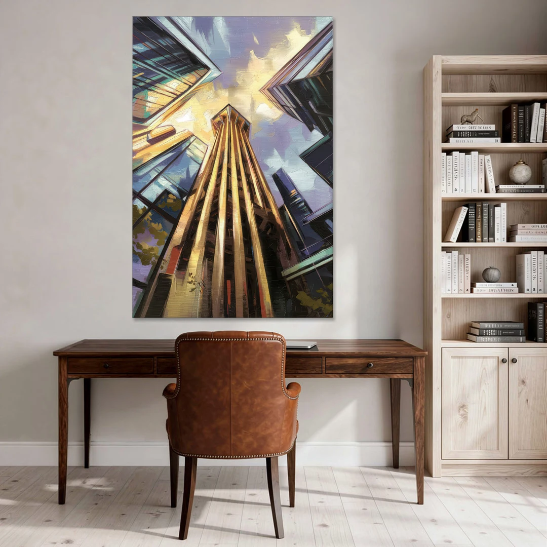 Dallas Modern Architecture - Canvas Wall Art - Office - 40x60