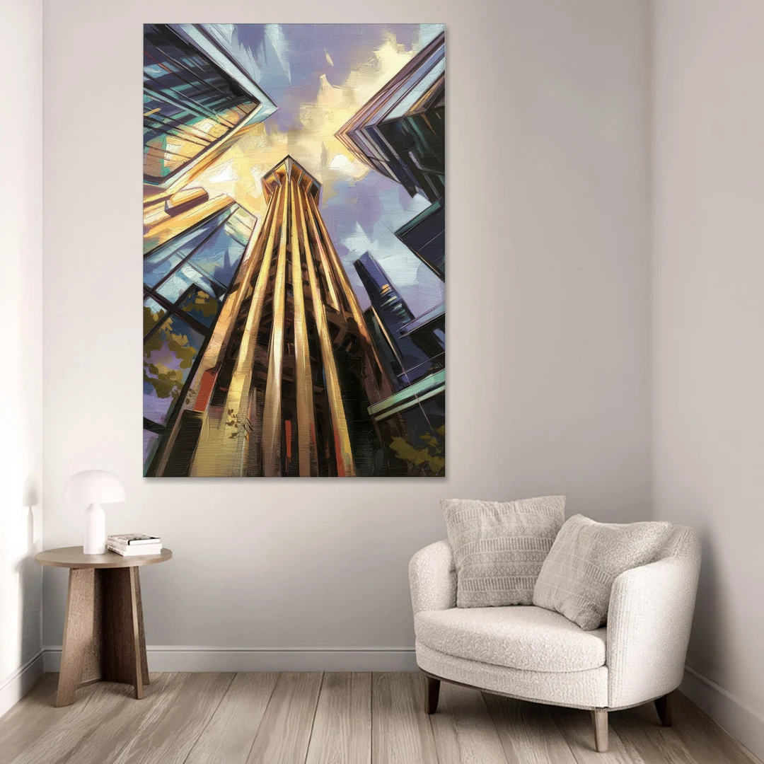 Dallas Modern Architecture - Canvas Wall Art - Sofa - 40x60