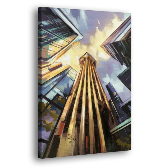 Dallas Modern Architecture - Canvas Wall Art - Side