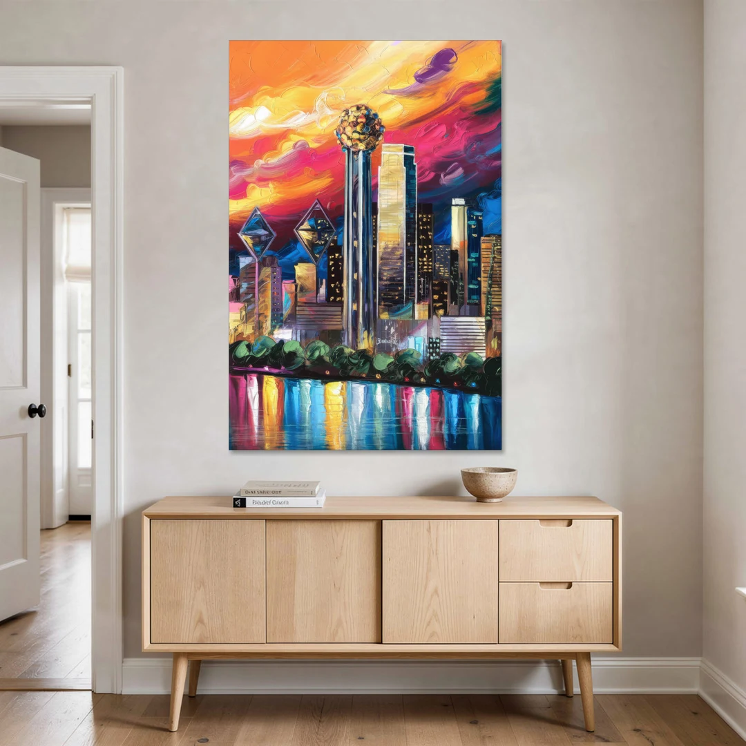 Dallas Skyline at Sunset - Canvas Wall Art - Coffee Table - 40x60