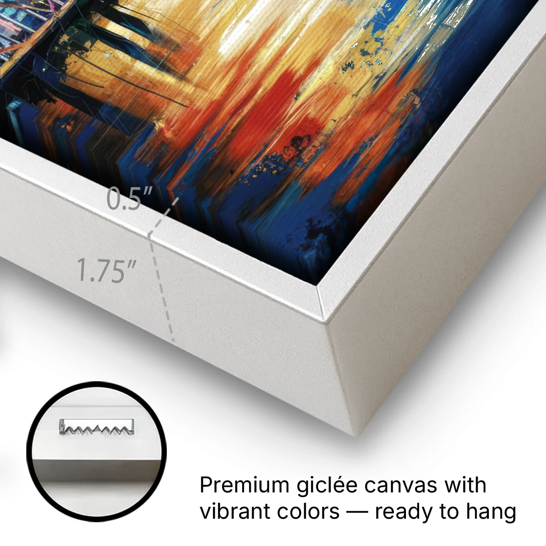 Dallas Unique Perspectives - White Framed Canvas Wall Art - Gallery Wrap Corner