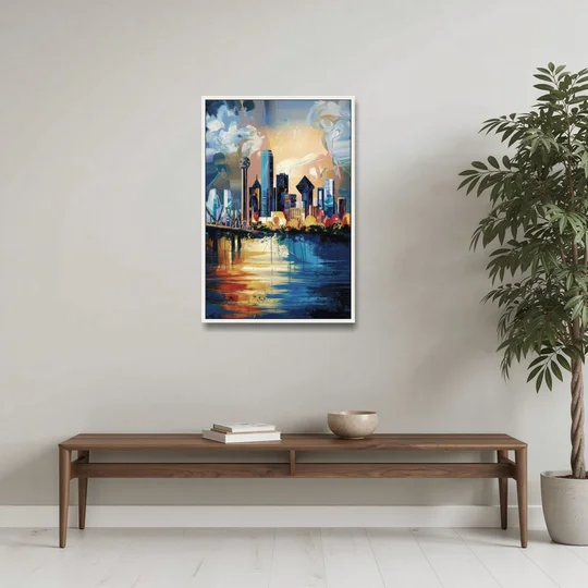 Dallas Unique Perspectives - White Framed Canvas Wall Art - Coffee Table - 24x36
