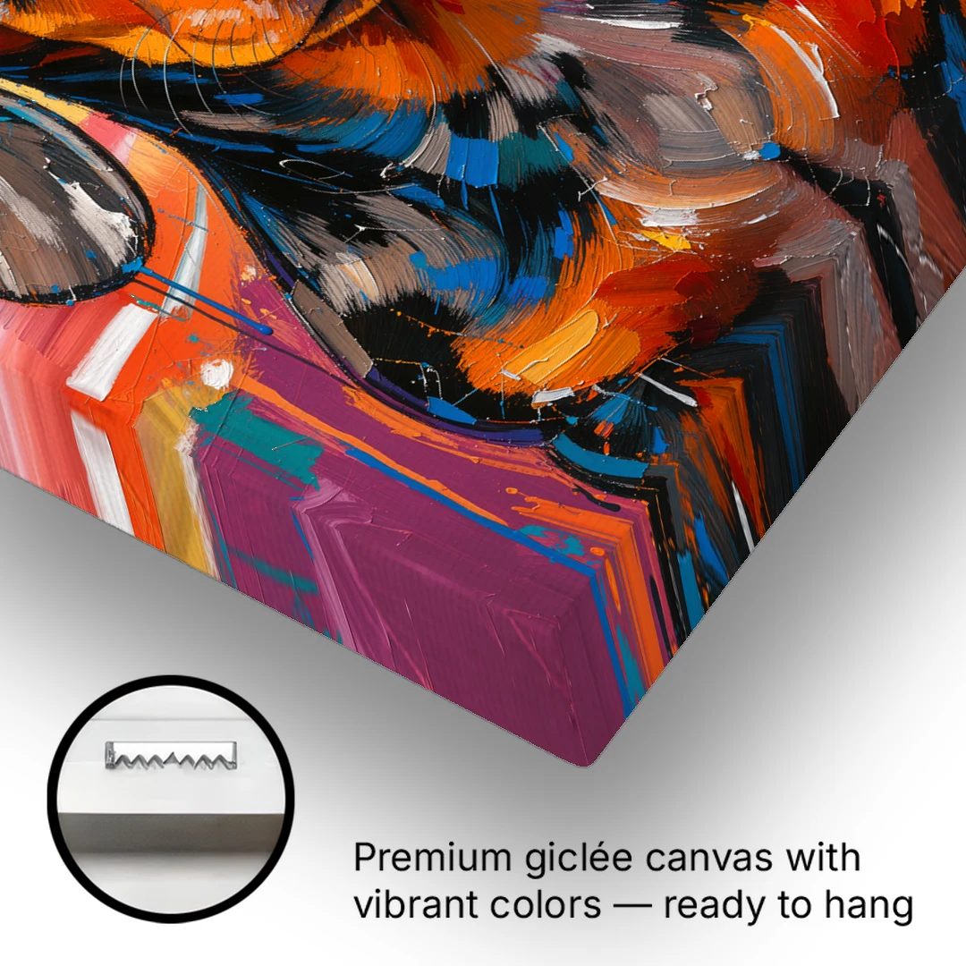 Expressive Dapple Wiener Dog Color Burst - Canvas Wall Art - Gallery Wrap Corner