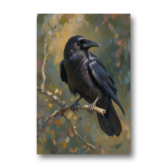 Dark Academia Raven at Dusk - Canvas Wall Art - Front