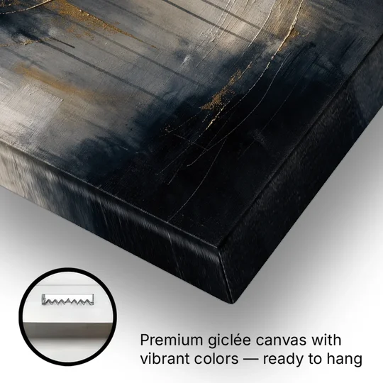 Dark Moody Abstract Bronze Eclipse - Canvas Wall Art - Gallery Wrap Corner