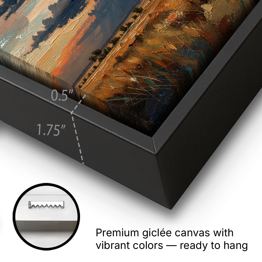 Dark Moody Prairie Thunderhead - Black Framed Canvas Wall Art - Gallery Wrap Corner