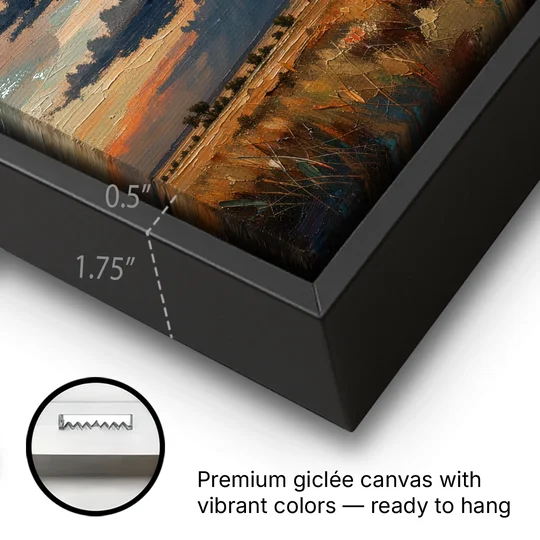 Dark Moody Prairie Thunderhead - Black Framed Canvas Wall Art - Gallery Wrap Corner