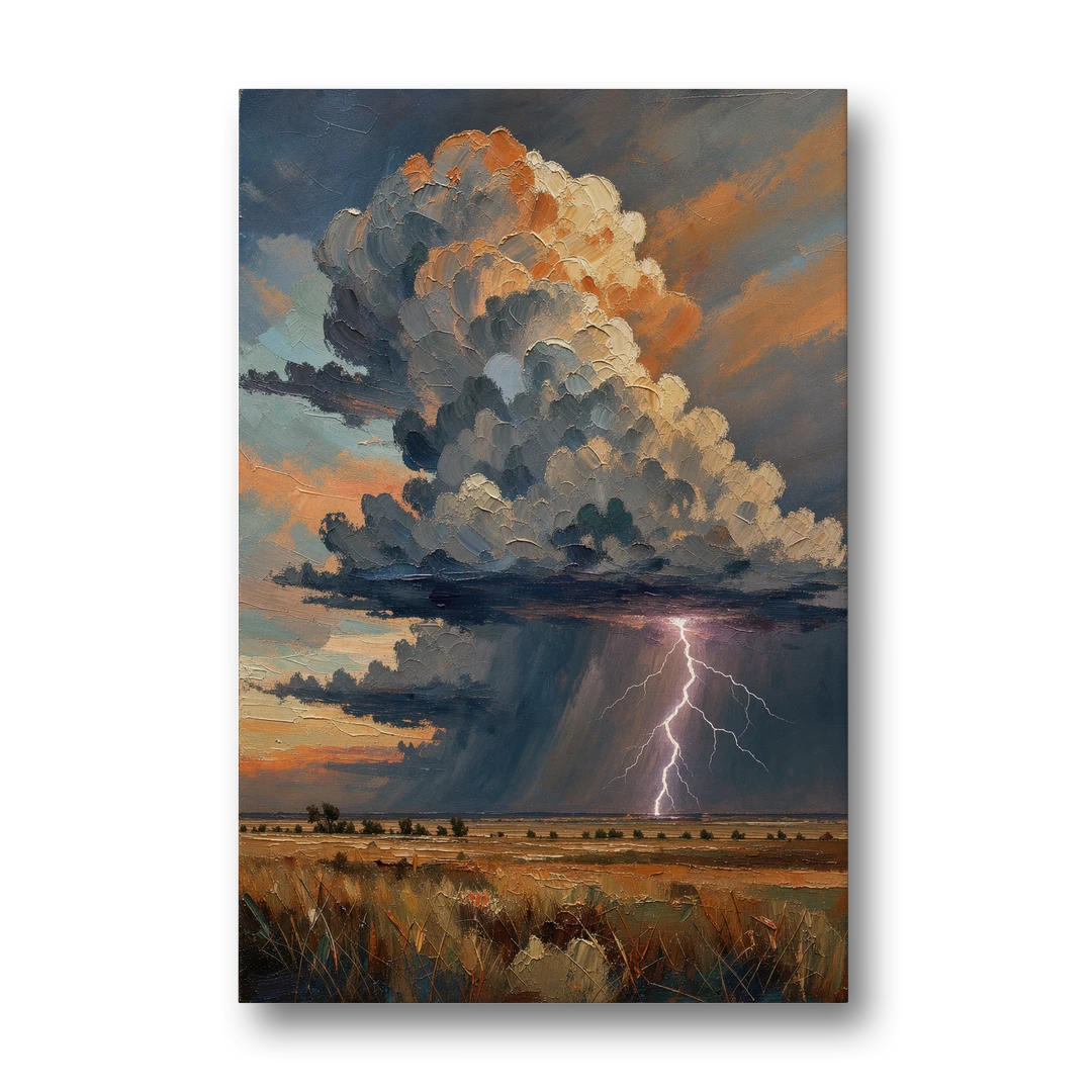 Dark Moody Prairie Thunderhead - Canvas Wall Art - Front