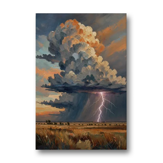 Dark Moody Prairie Thunderhead - Canvas Wall Art - Front