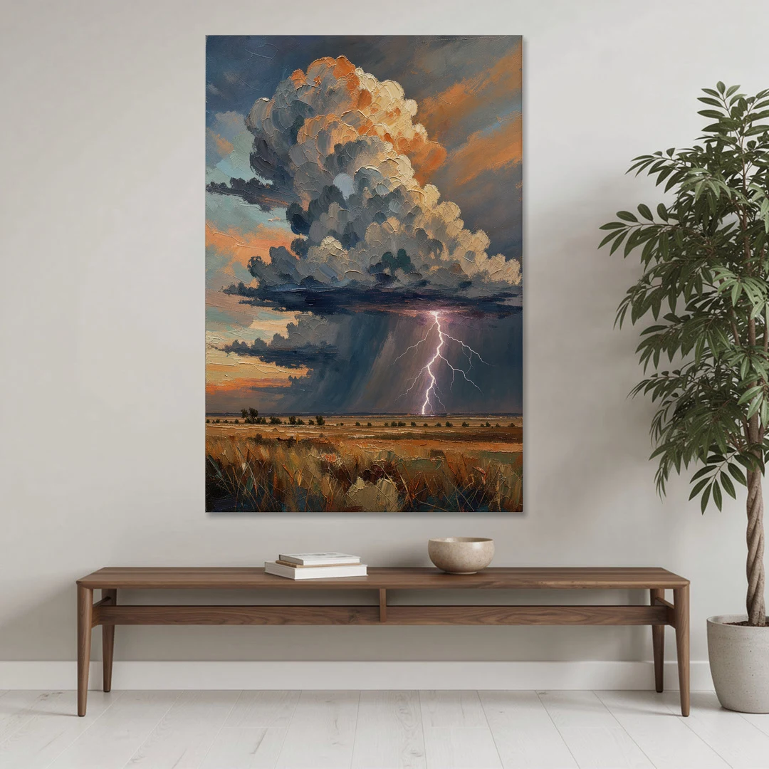 Dark Moody Prairie Thunderhead - Canvas Wall Art - Coffee Table - 40x60