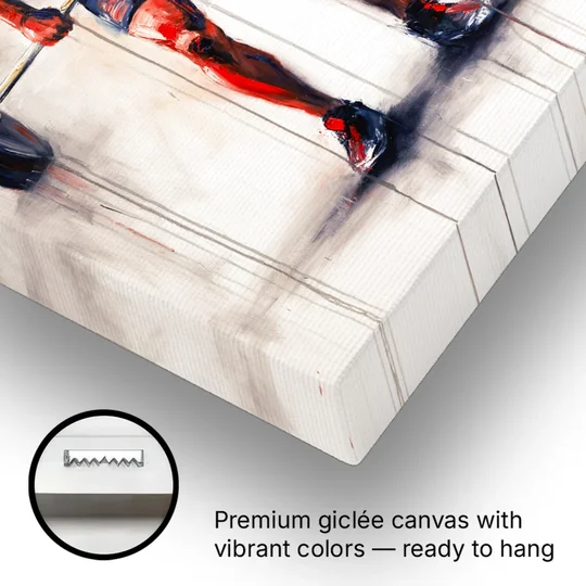 Deadlift Lockout with Red Paint Drips - Canvas Wall Art - Gallery Wrap Corner