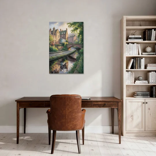 Dean Village Charm - Canvas Wall Art - Office - 24x36