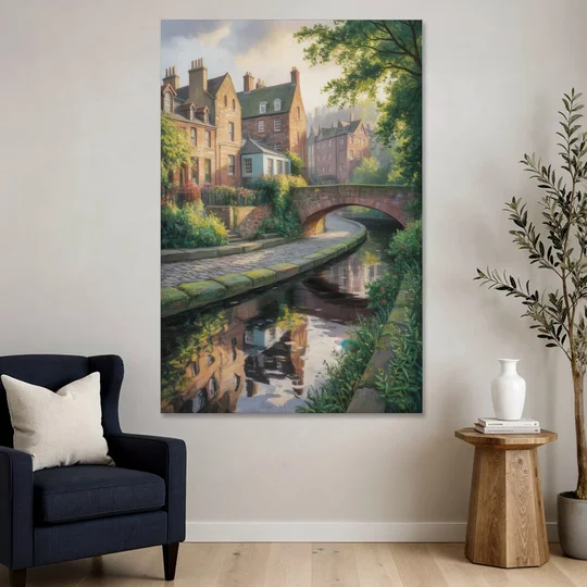 Dean Village Charm - Canvas Wall Art - Sofa - 40x60