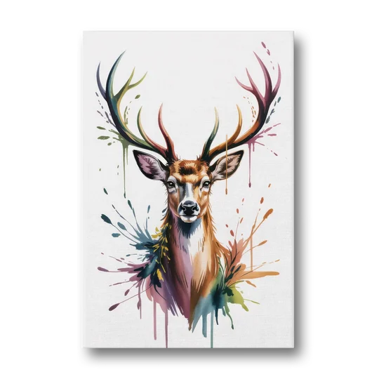 Deer Head in Profile - Canvas Wall Art - Front