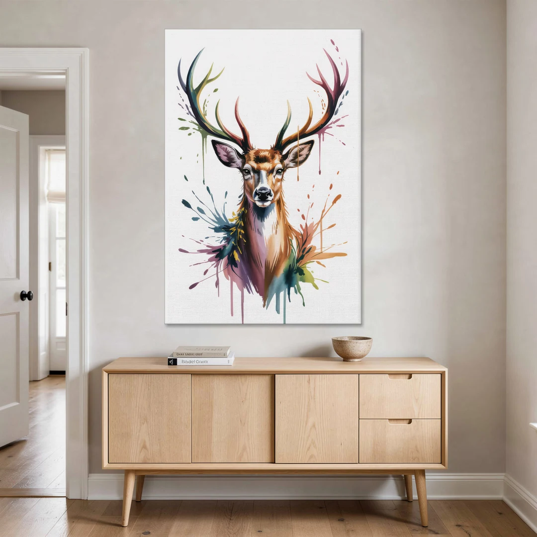 Deer Head in Profile - Canvas Wall Art - Coffee Table - 40x60