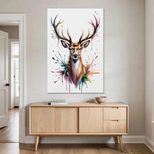 Deer Head in Profile - Canvas Wall Art - Coffee Table - 40x60