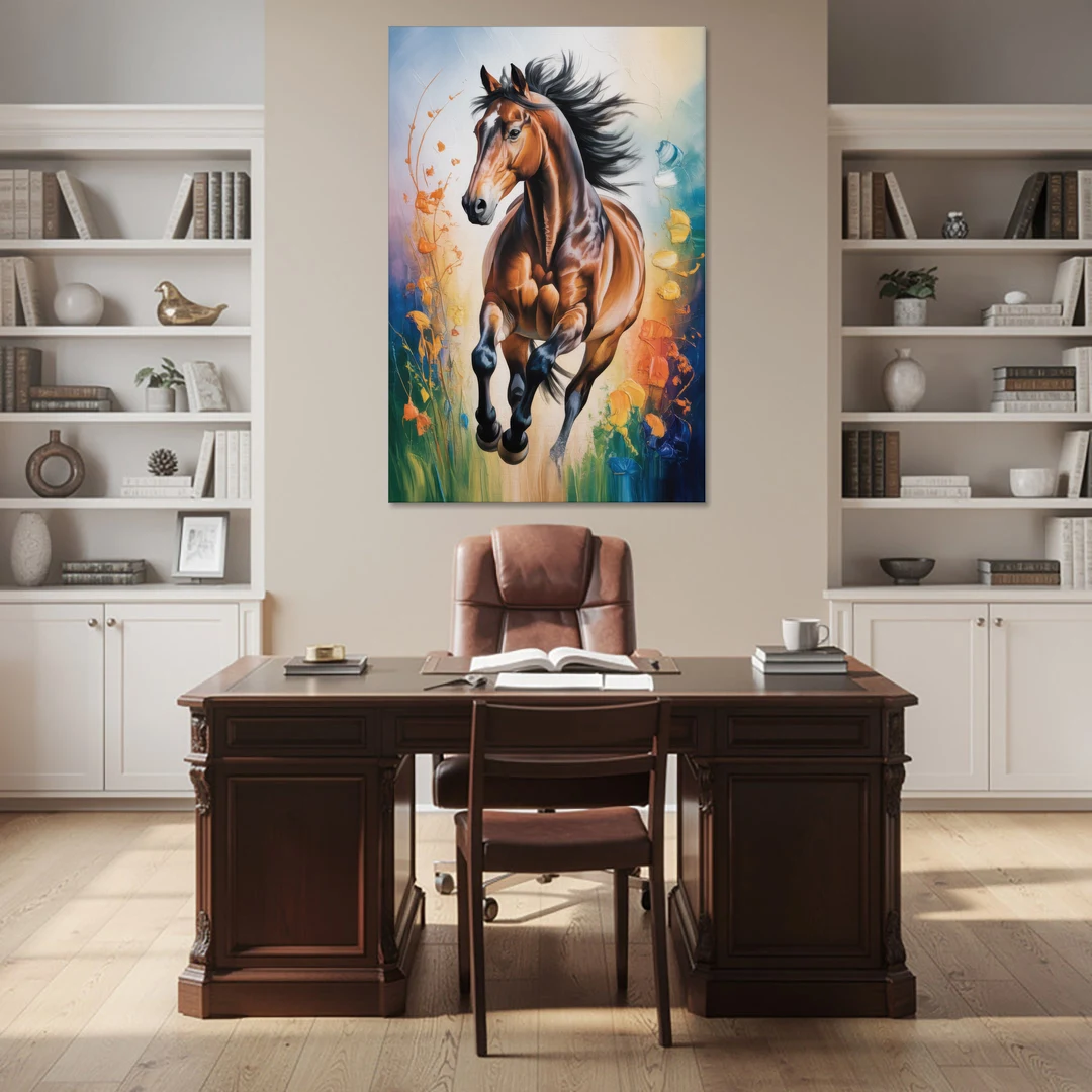 Delightful Horse Play - Canvas Wall Art - Office - 40x60