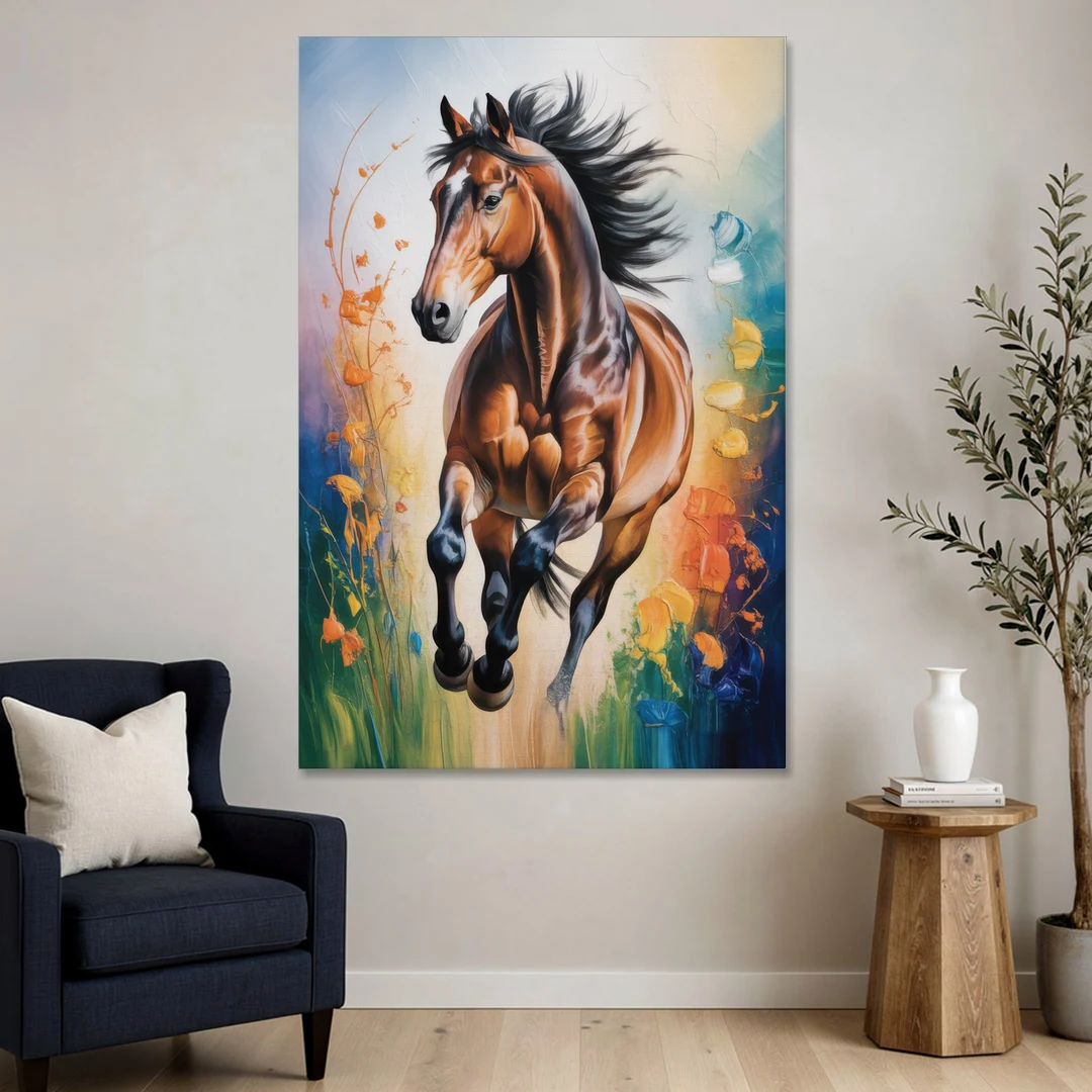 Delightful Horse Play - Canvas Wall Art - Sofa - 40x60