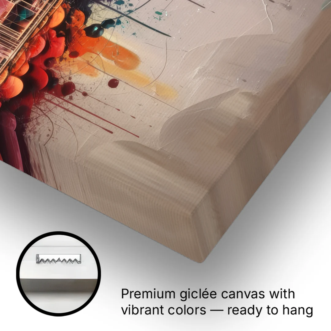 Denver Artistic Skyline - Canvas Wall Art - Gallery Wrap Corner
