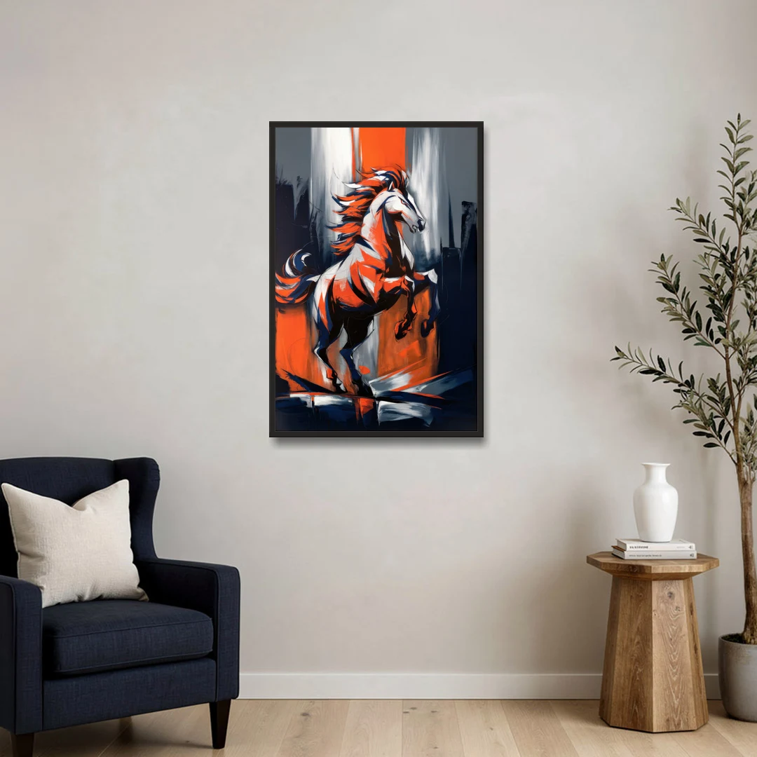 Denver Broncos Legacy - Black Framed Canvas Wall Art - Sofa - 24x36