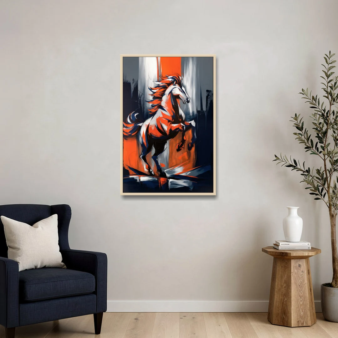 Denver Broncos Legacy - Oak Framed Canvas Wall Art - Sofa - 24x36