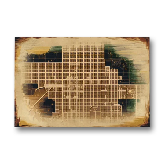 Denver Neighborhood Map - Canvas Wall Art - Front