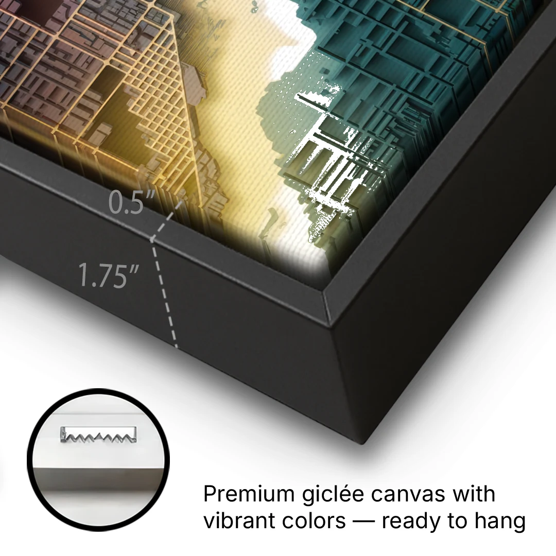 Denver Urban Street Vibes - Black Framed Canvas Wall Art - Gallery Wrap Corner