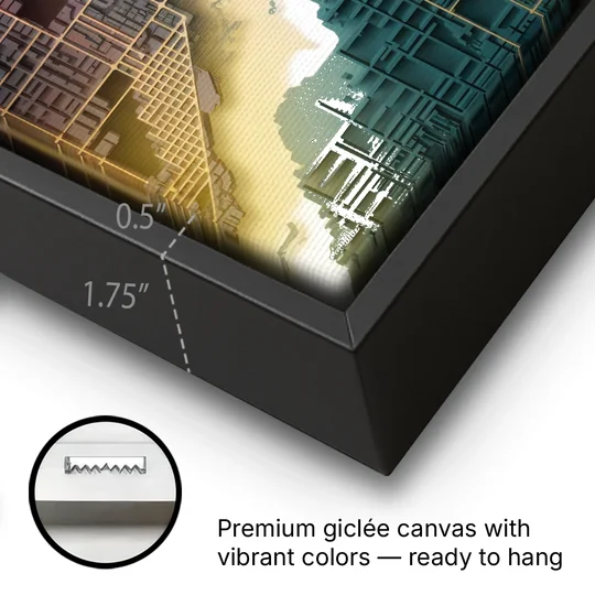 Denver Urban Street Vibes - Black Framed Canvas Wall Art - Gallery Wrap Corner
