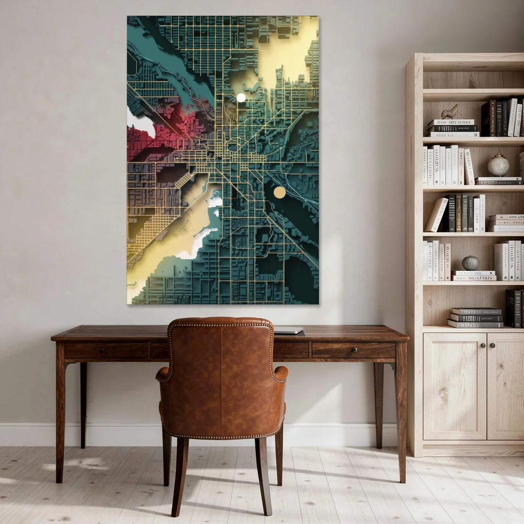 Denver Urban Street Vibes - Canvas Wall Art - Office - 40x60