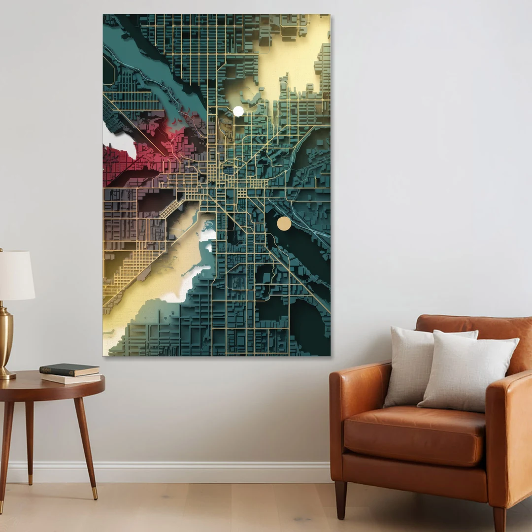 Denver Urban Street Vibes - Canvas Wall Art - Sofa - 40x60