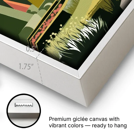 Des Moines Arboretum Views - White Framed Canvas Wall Art - Gallery Wrap Corner
