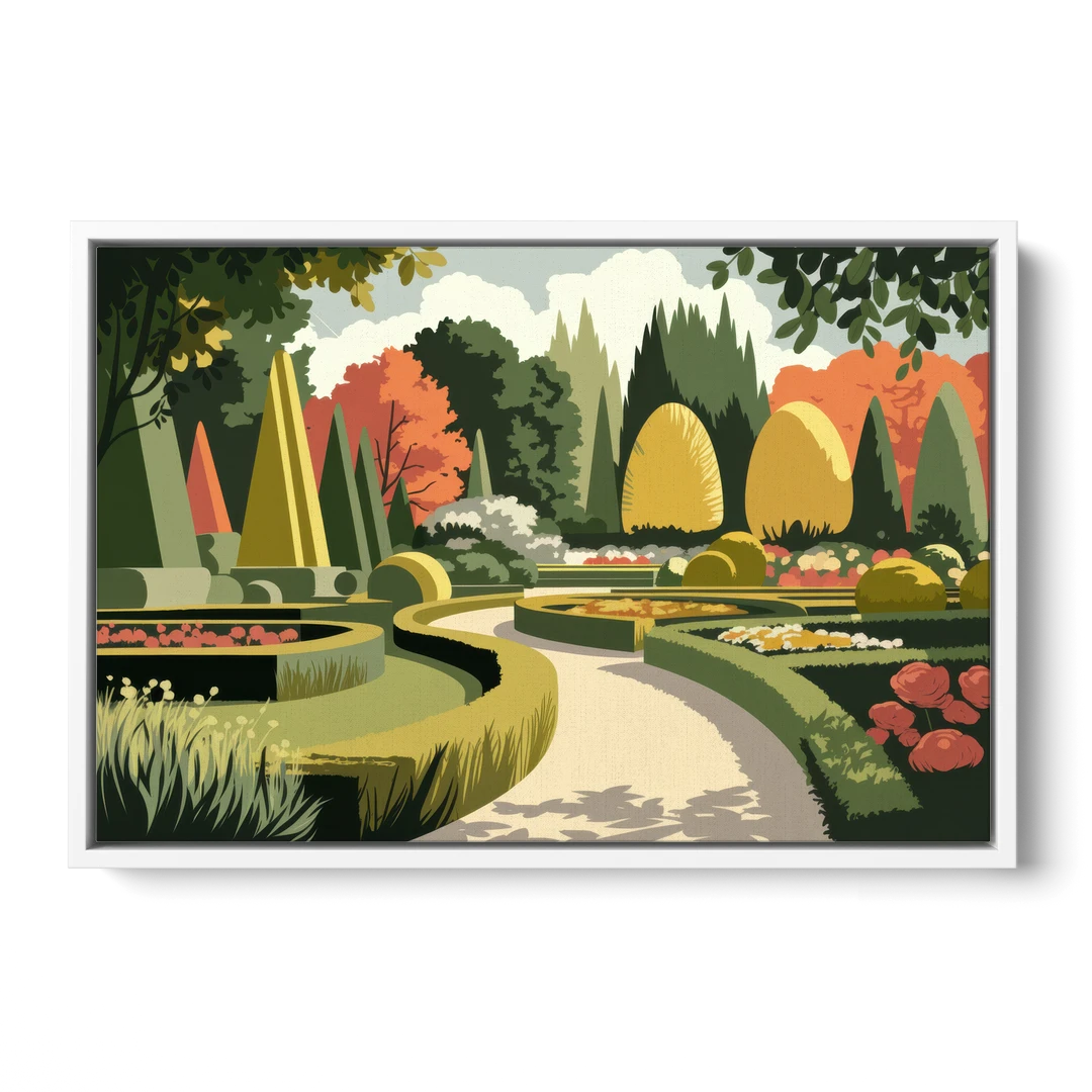 Des Moines Arboretum Views - White Framed Canvas Wall Art - Front