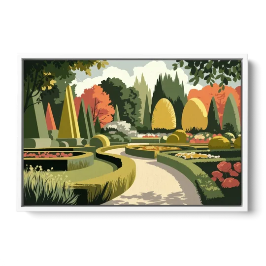 Des Moines Arboretum Views - White Framed Canvas Wall Art - Front