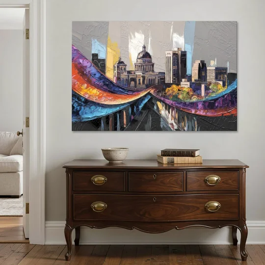 Des Moines Historic Landmarks - Canvas Wall Art - Coffee Table - 60x40