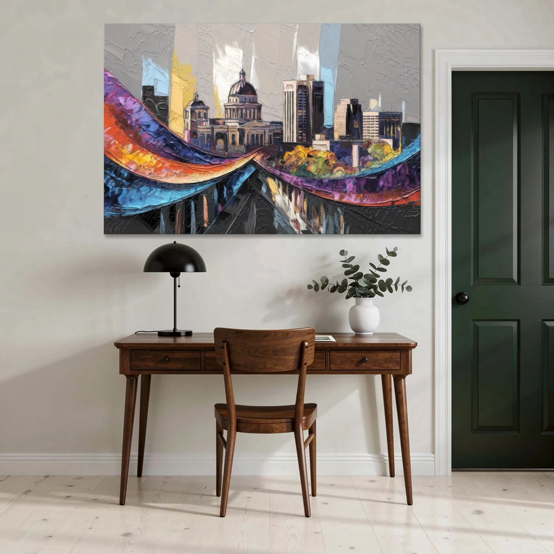 Des Moines Historic Landmarks - Canvas Wall Art - Office - 60x40