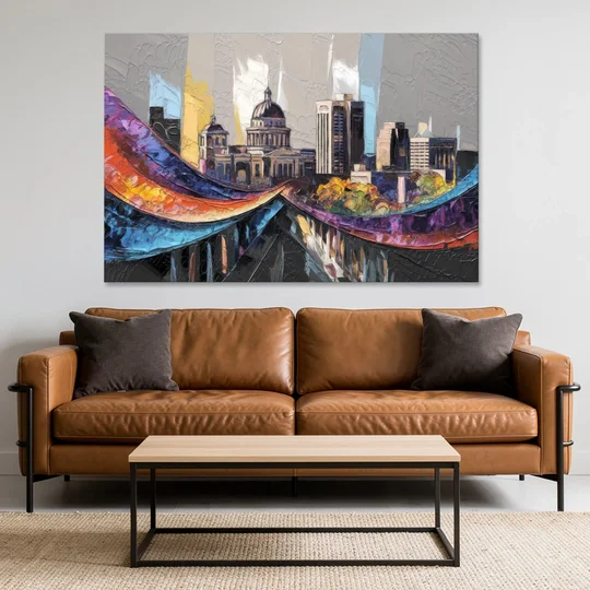 Des Moines Historic Landmarks - Canvas Wall Art - Sofa - 60x40