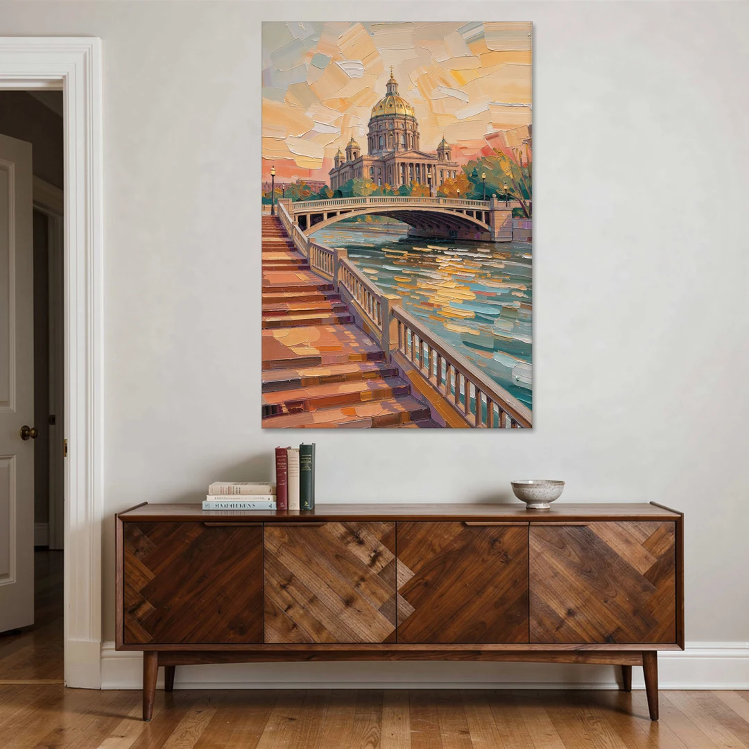 Des Moines Scenic Riverfront - Canvas Wall Art - Coffee Table - 40x60