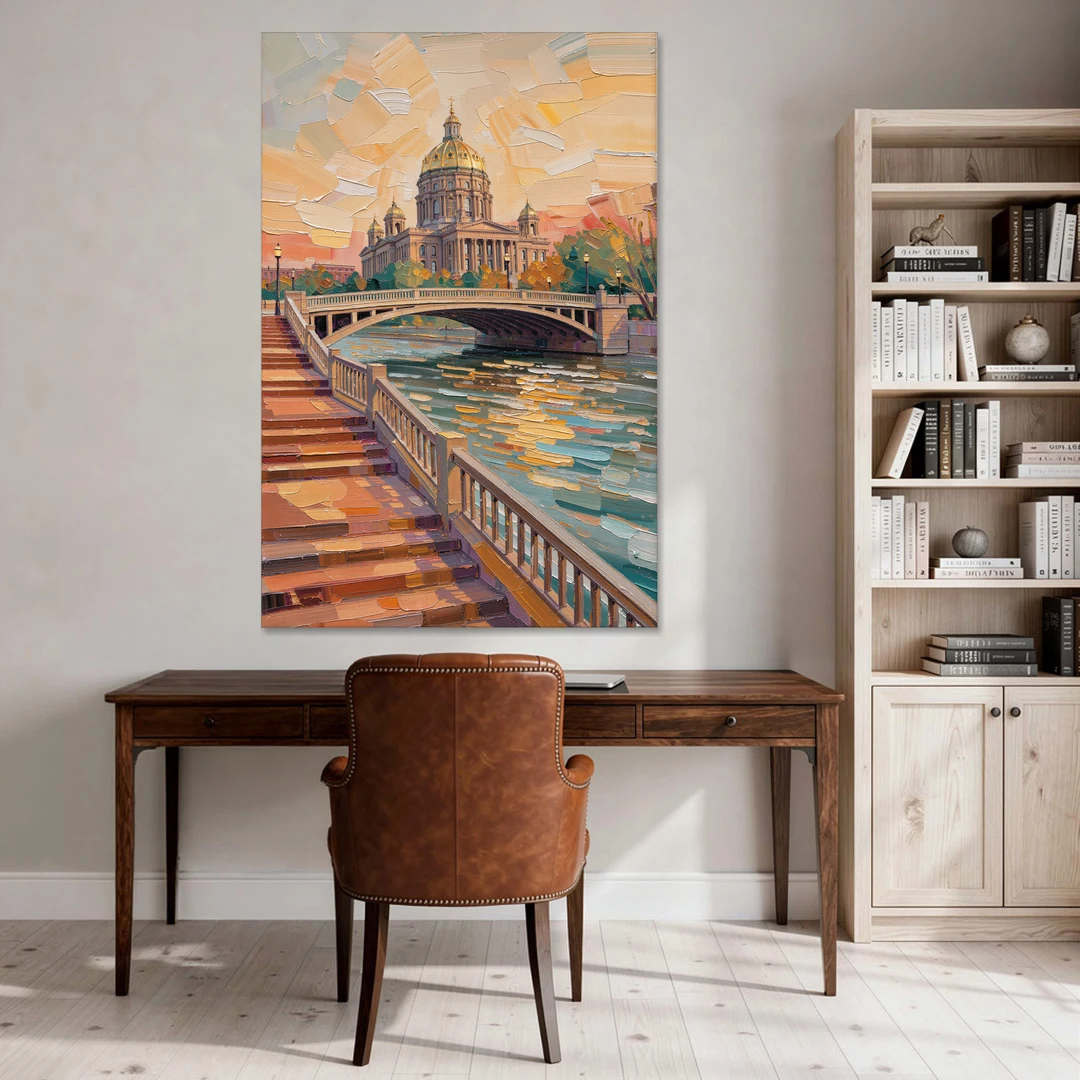 Des Moines Scenic Riverfront - Canvas Wall Art - Office - 40x60