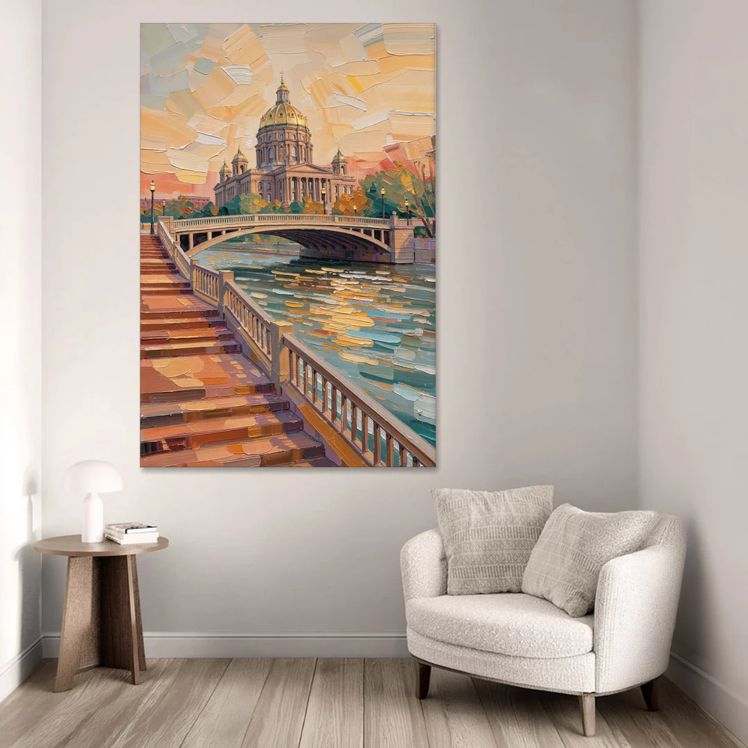 Des Moines Scenic Riverfront - Canvas Wall Art - Sofa - 40x60