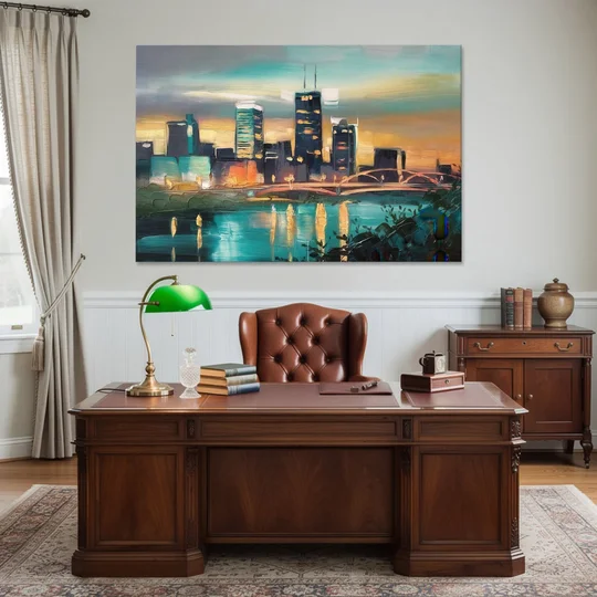 Des Moines Urban Charm - Canvas Wall Art - Office - 60x40