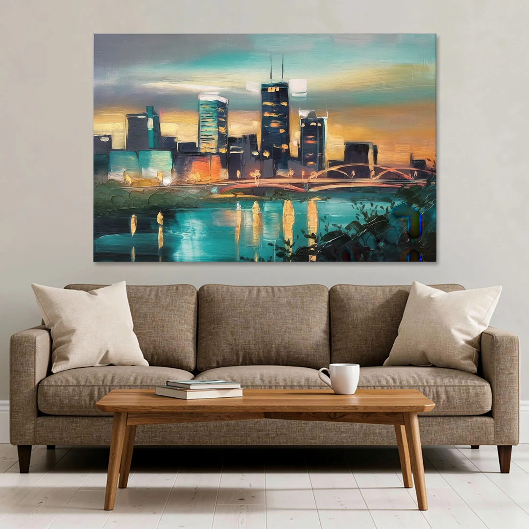 Des Moines Urban Charm - Canvas Wall Art - Sofa - 60x40