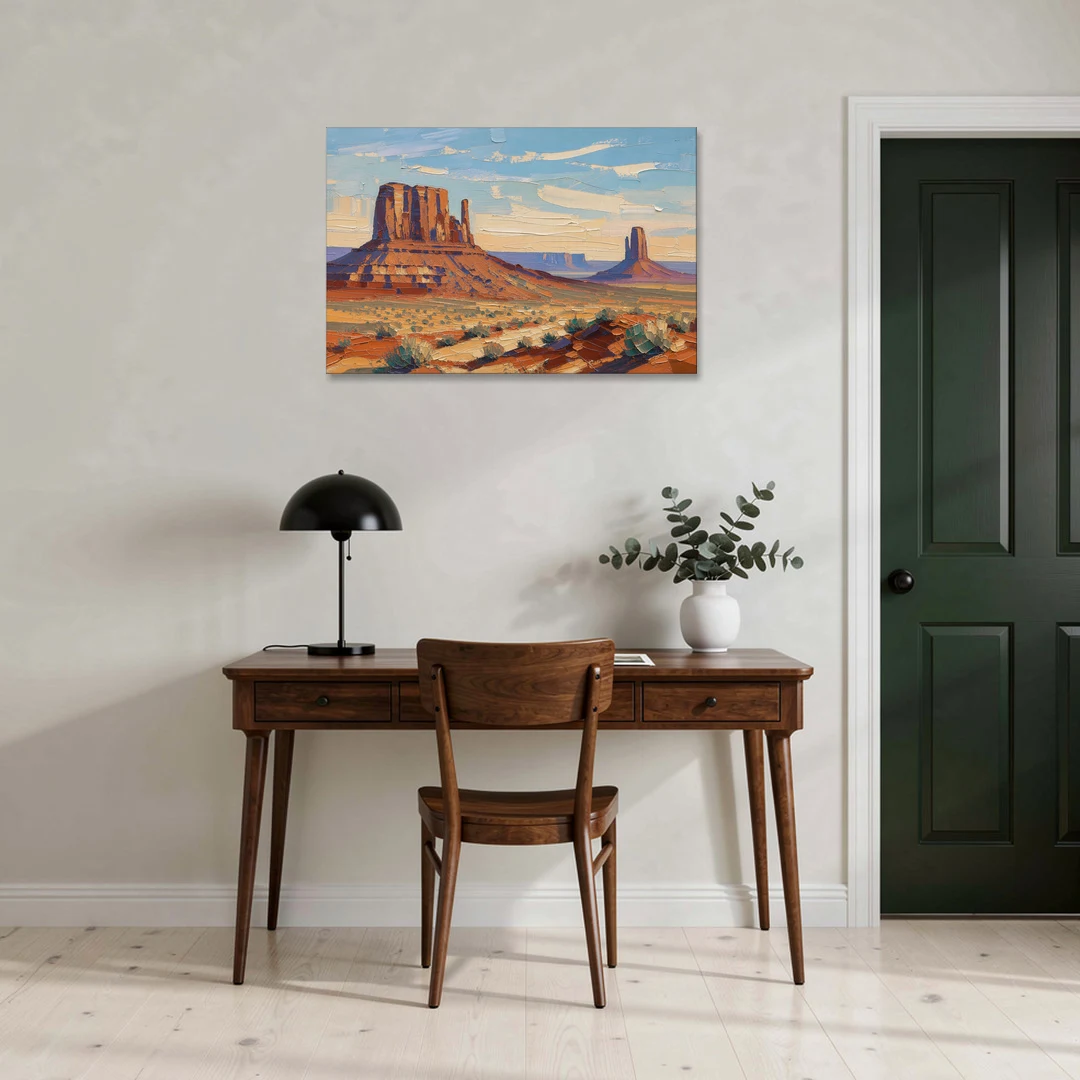 Desert Landscape Painting of Layered Mesas - Canvas Wall Art - Office - 36x24