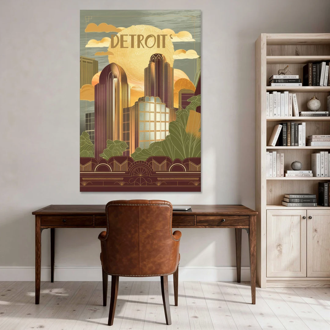 Detroit Architectural Beauty - Canvas Wall Art - Office - 40x60