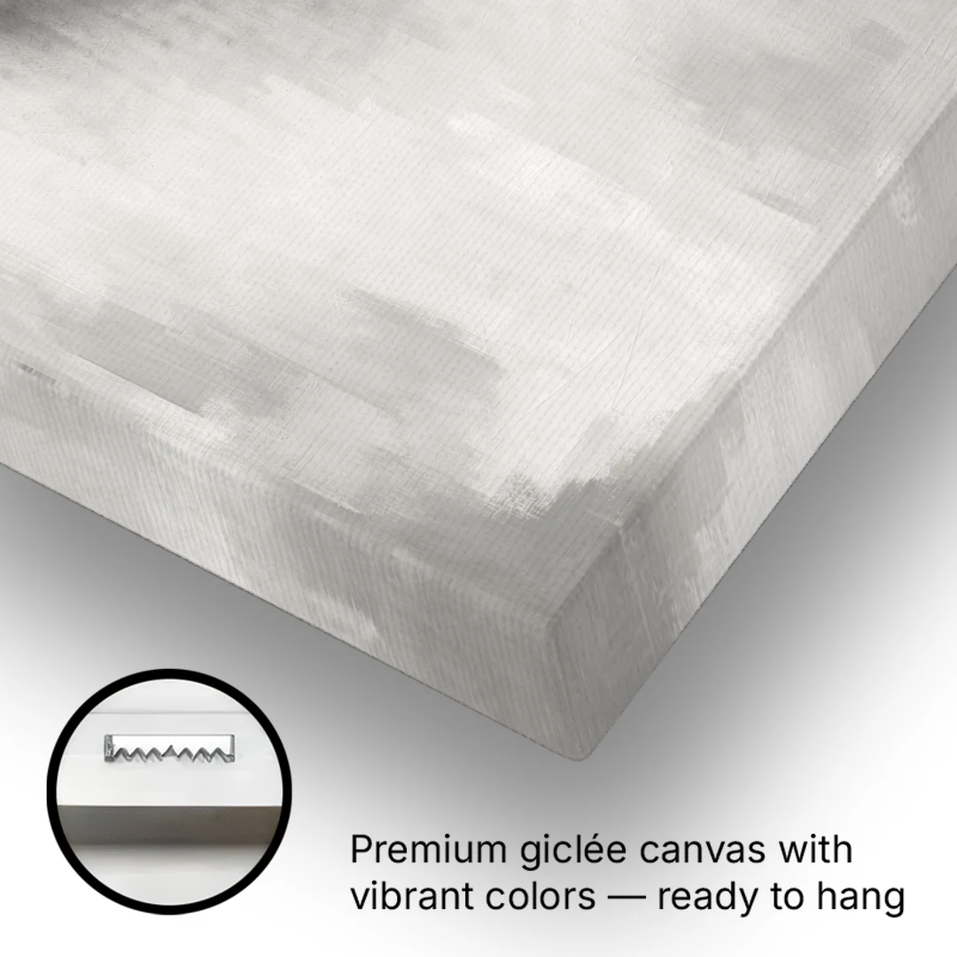 Minimalist Black and White Dissolving Charcoal Circle - Canvas Wall Art - Gallery Wrap Corner