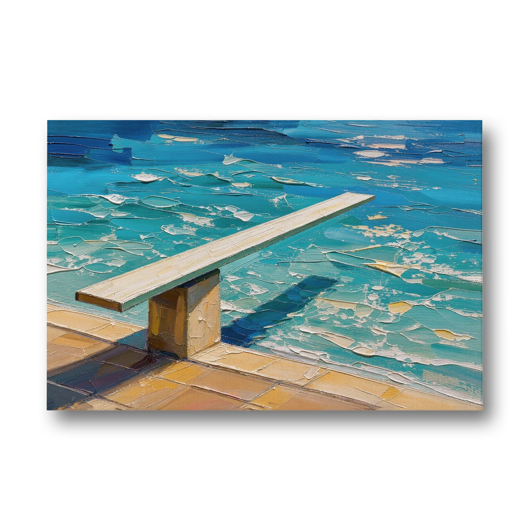 Diving Board Painting at High Noon - Canvas Wall Art - Front