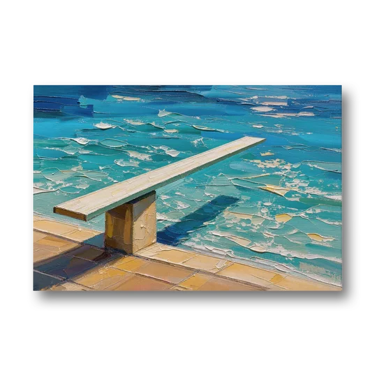 Diving Board Painting at High Noon - Canvas Wall Art - Front